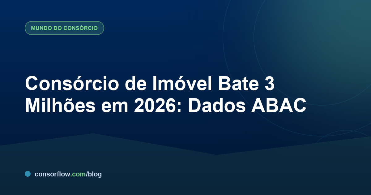 Consórcio de Imóvel Bate 3 Milhões em 2026: Dados ABAC